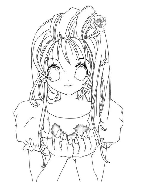 Cute Anime Girl Coloring Page Free Printable Coloring Pages