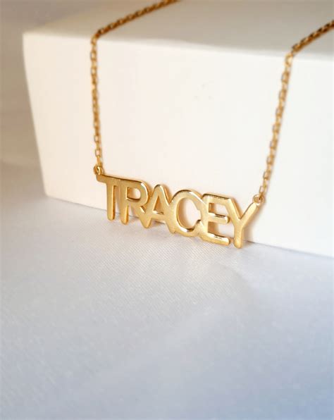 Personalized Name Necklace Dainty Block Name Necklace Block Etsy
