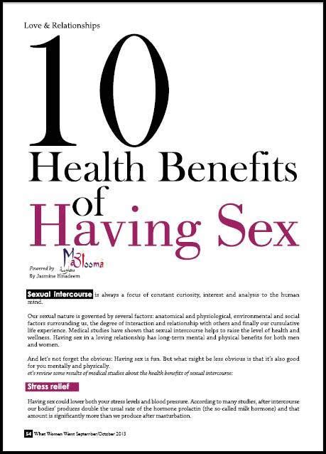 10 Health Benefits Of Having Sex Jasmine Elnadeem