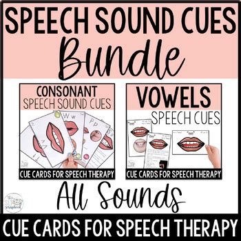 Speech Sound Cue Cards For Articulation Consonants Vowels Bundle