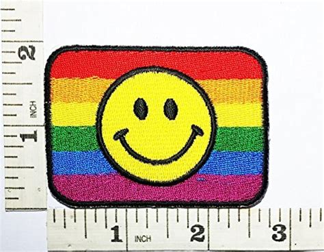 Rainbow Smile Happy Face Patch Symbol Jacket T Shirt Patch Sew Iron On