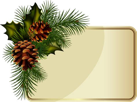 Wreath Christmas New Year Clip Art Pine Cone Border Png Download