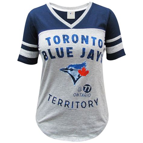 Toronto Blue Jays Womens Territory Short Sleeve V Neck T Shirt