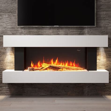 White Wall Mounted Electric Fireplaces The Benefits And Features