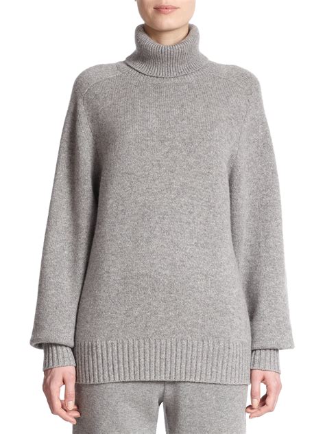 Lyst Chloé Cashmere Turtleneck Sweater In Gray