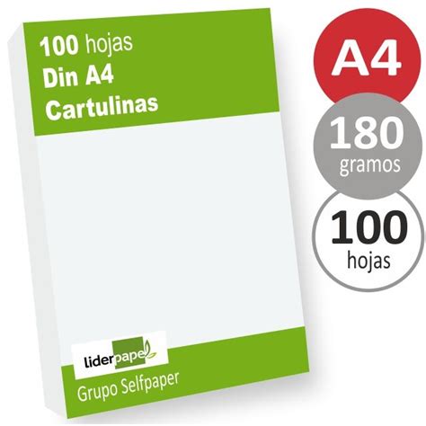 Cartulinas Din A4 Blanco 180 Gramos Impresora 100 Hojas
