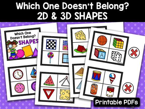 Shape Activity 2d And 3d Shapes Which Shape Doesnt Etsy