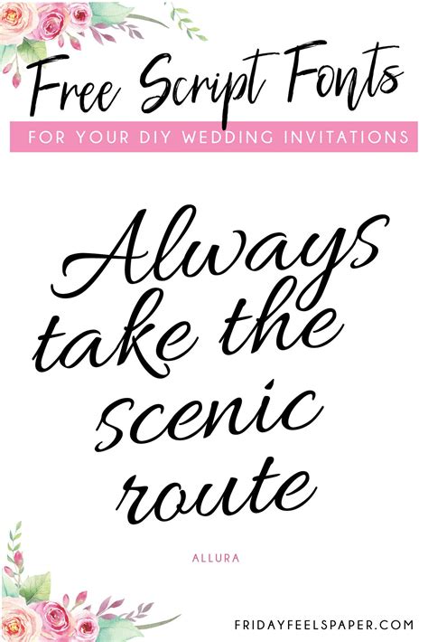 Free Script Fonts For Your Diy Wedding Invitations Fo