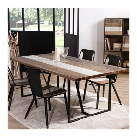 Tant Une addition La fourniture table a manger noir et bois à lenvers