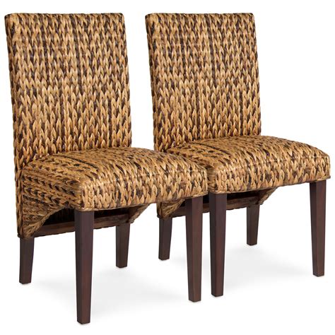 Dining chairs don't just have to look good, but should feel good, too. Best Choice Products Set of 2 Elegant Hand Woven Seagrass ...