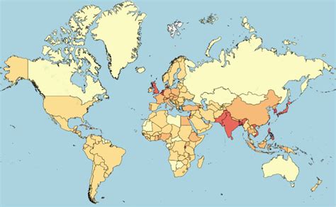 How can you calculate surface density if the volume density is 1.4 g/cm3. Density of population - World in maps