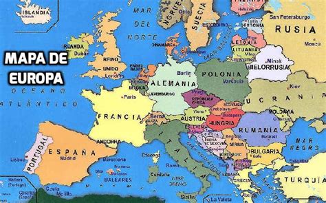 ⛳ Mapa De Europa En Español Con Países Y Capitales🚩