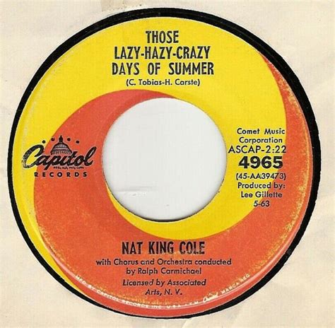 45rpm Nat King Cole Those Lazy Hazy Crazy Days Of Summer Exc Pop Ebay