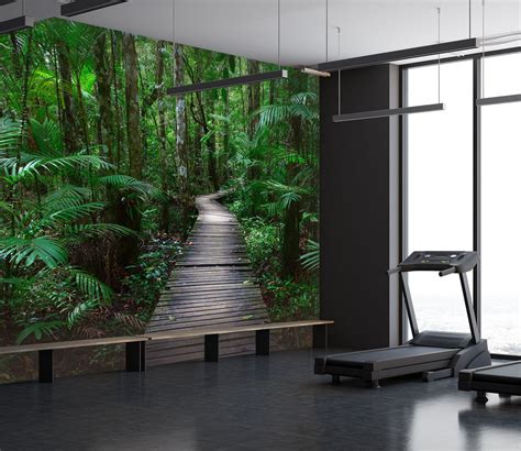 3D pathway in the tropical rainforest 19 Wall Murals | AJ Wallpaper