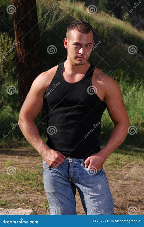 Rugged Man Stock Photo Image Of Healthy Jeans Young 17372716