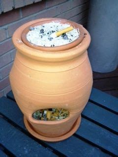 Make a patio ashtray using a water filled jar (or can), cover with twine & invert a painted flower pot. I never wanted a smoker but I have one. The ashtray on the ...