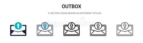 Outbox Icon In Filled Thin Line Outline And Stroke Style Vector