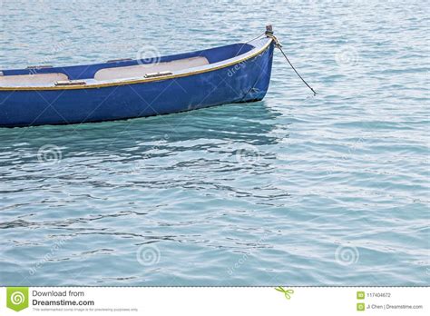 Small Boat Floating In Ocean Stock Photo Image Of Single Floating