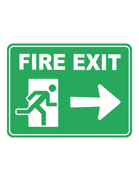 Emergency Fire Exit Arrow Right Emergency Safety Sign Safety Signs