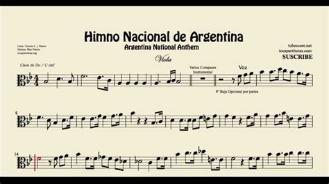 En un oficio del 22 de julio de 1812, dirigido al cabildo, sugería a éste que mandase a componer la marcha de la patria. Himno Nacional de Argentina Partitura de Viola Argentina ...