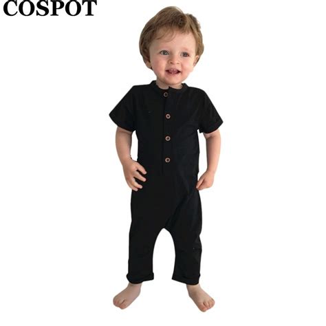 Cospot Wholesale Baby Boys Cotton Romper Infant Roll Sleeved Pajamas