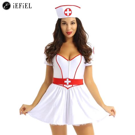 Frauen Sexy Krankenschwester Uniform Dessous Set Halloween Party Nightingale Doktor Nurse Kleid