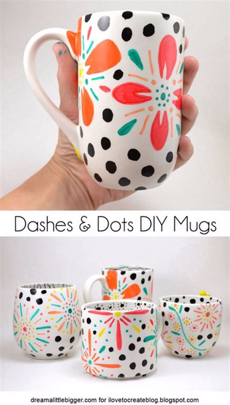 You can add this single wall art motif on both painted furniture panels or doors as well as accent walls. 35 Cute DIY Ideas for Coffee Mugs