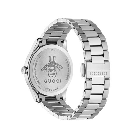 Gucci 38mm G Timeless Iconic Black And Steel Bee Watch