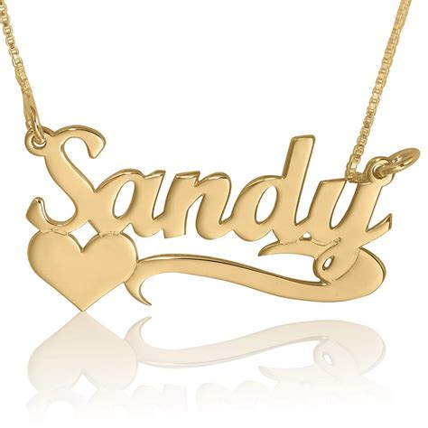 People having the name sandy are in general originating from belgium, denmark, france, germany, greece, luxembourg, netherlands, switzerland, united kingdom, united states of america. Sandy Script with Heart Name Necklace, 24k Gold Plated ...
