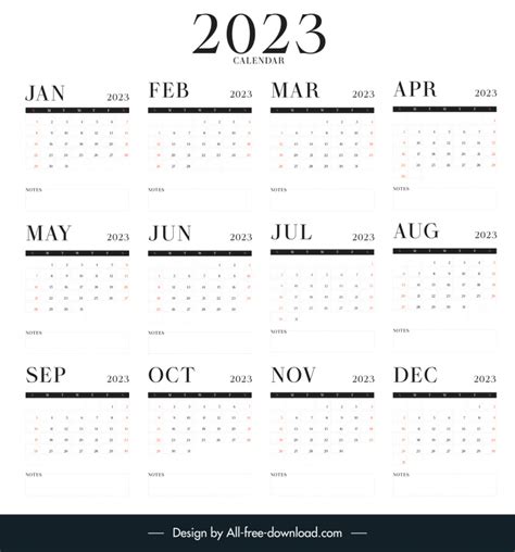 2023 Calendar Vectors Free Download Graphic Art Designs
