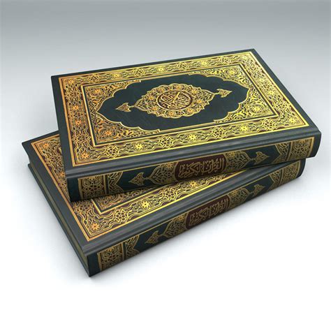 3d model quran muslim bible book cover v1 vr ar low poly cgtrader