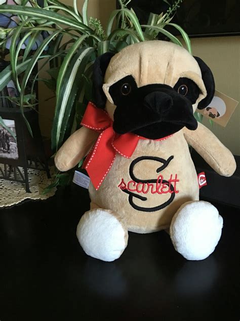 Personslized Baby T Monogrammed Cubbies Pug Dog Stuffed Etsy
