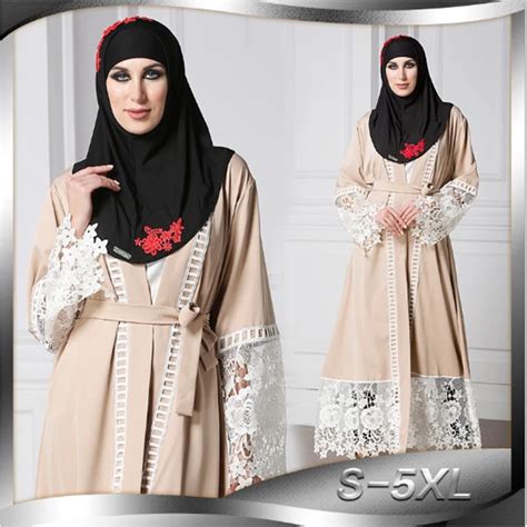 Muslim Dress Abaya Embroidery Cardigan Kimono Hollow Out Full Length Long Robe Gowns Tunic