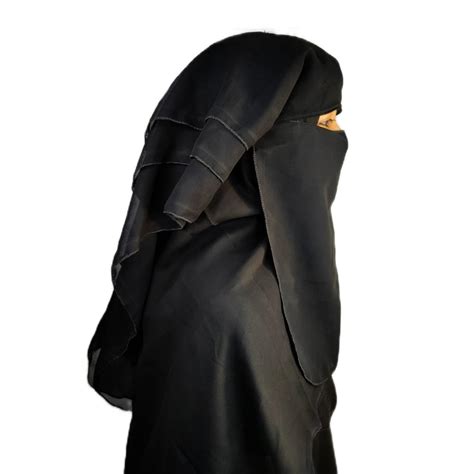 Layer Niqab Nosepiece Ready To Wear Black Georgette Islamic Hijab Size Free Size At Rs