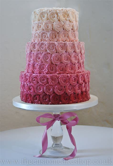 Pink Ombre Graduating Colour Rosettes Wedding Cake Flickr