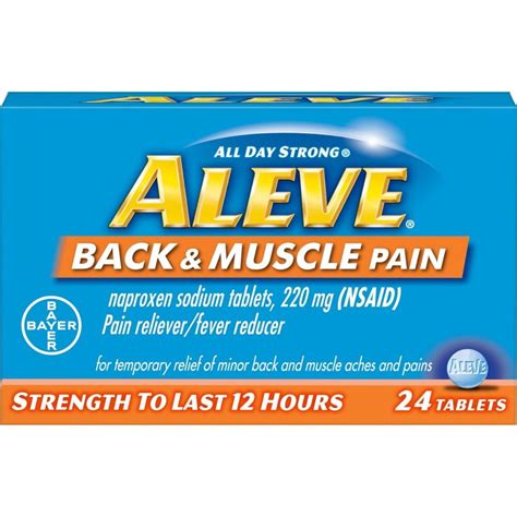 Aleve Back And Muscle Pain Reliever Tablets 24 Count Stayjuve