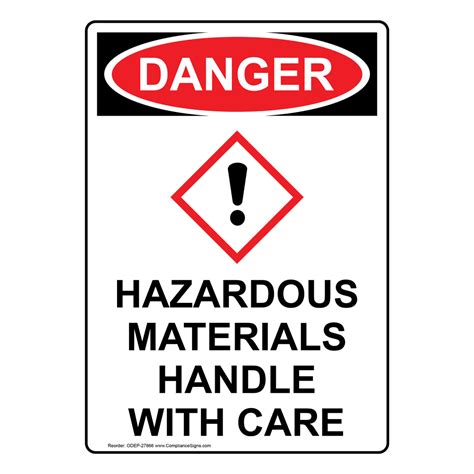 Vertical OSHA GHS Sign Or Label Hazardous Materials