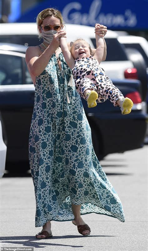 Hilary Duff Is Summery In Patterned Maxi Dress As She Plays With Daughter Banks On Grocery Run