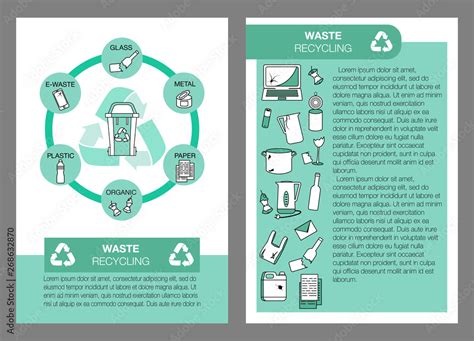 Waste Management Brochure Template Layout Trash Sort Flyer Booklet
