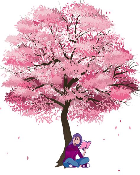 Reading In The Shade Of The Sakura Tree On Behance