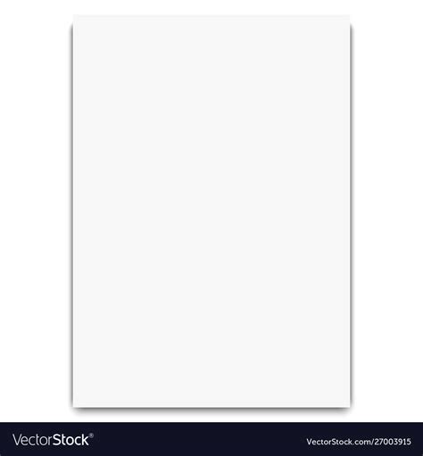 White Realistic Blank Paper Page Royalty Free Vector Image