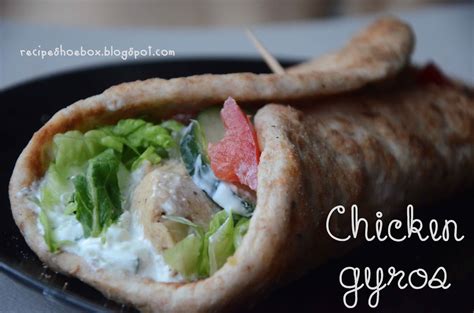 A simple marinade tenderizes the chicken which is then slow cooked for maximum flavor! Recipe Shoebox: Chicken Gyros