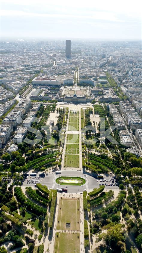 Champ De Mars View From The Eiffel Tower Stock Photo Royalty Free