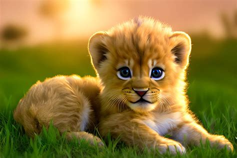 Cutest Baby Lion Cub Openart
