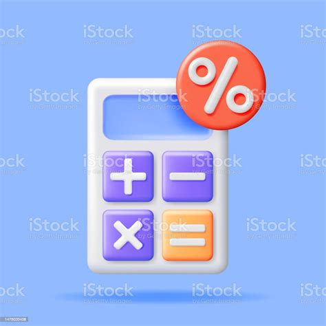 3d Modern Calculator With Percentage Sign Stock Illustration Download