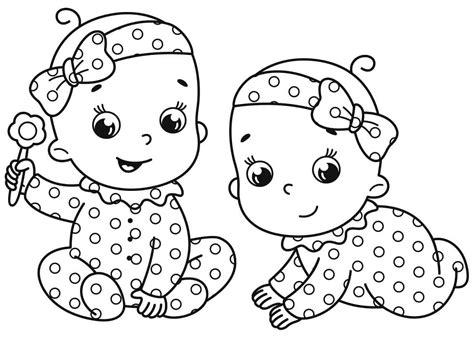 Babies Girl Coloring Page - Free Printable Coloring Pages for Kids