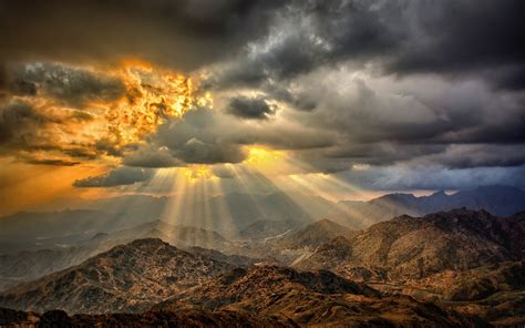 Sunset Clouds Mountains Desert Wallpaper Nature And Landscape