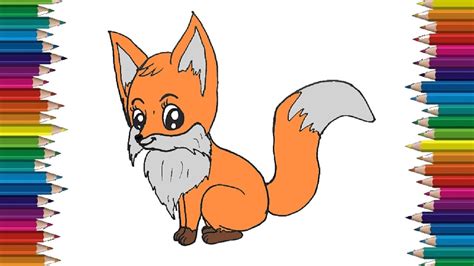 How To Draw A Baby Fox Step By Step Cartoon Fox Drawing Easy Youtube