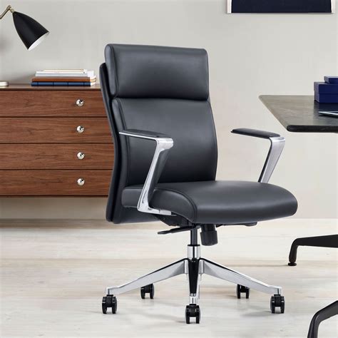 Desk Chair Leather Black LOD65 1 