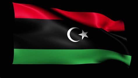 Libyan Arab Jamahiriya National Flag 5 Second Loopalpha Channel Stock